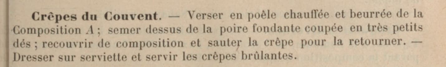 Recette des crêpes du couvent